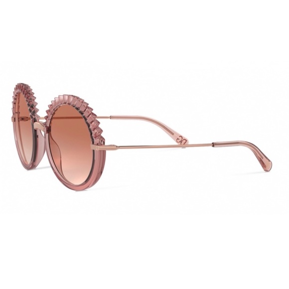 Dolce & Gabbana “Plissè” Pink Acetate Round Sunglasses - Picture 9 of 10